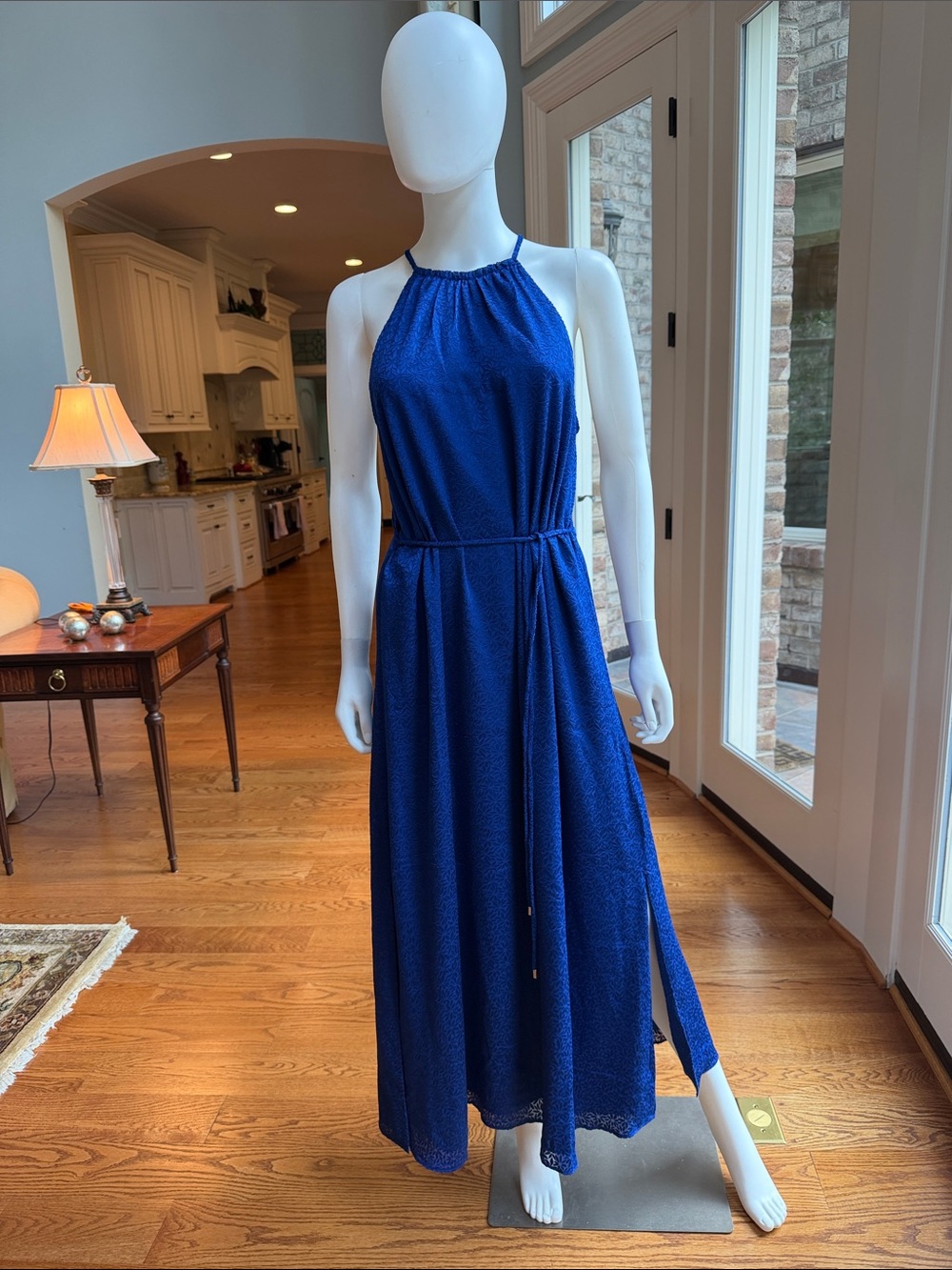 Ted Baker Royal Blue Halter look Maxi Dress, back neck closure with keyhole